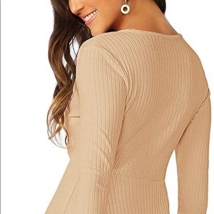 Long sleeve, round neck, fit flare skater dress